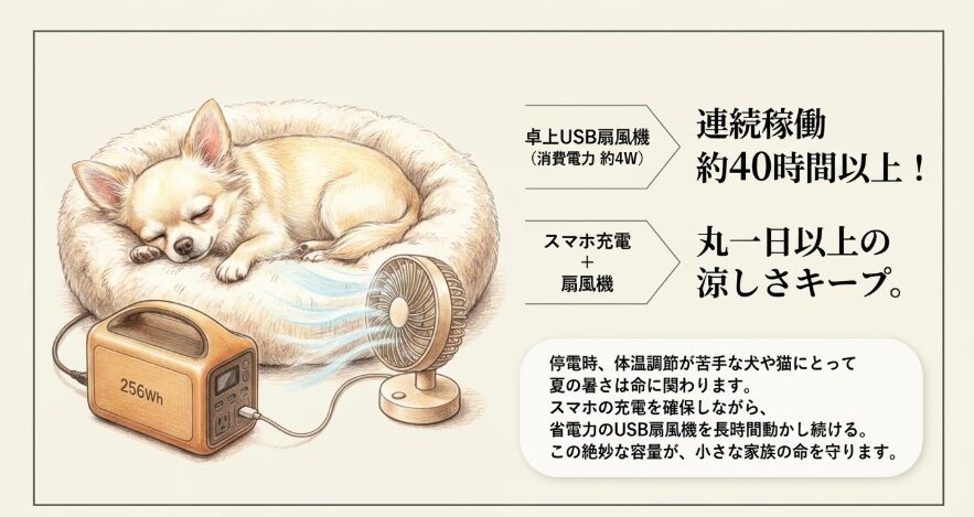 ペットの暑さ対策に小型扇風機を使った場合