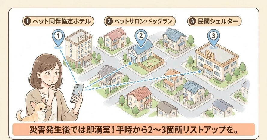 知っておくべきペット可の民間避難所やホテル