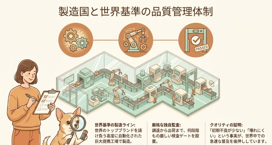 製造国と世界基準の品質管理体制