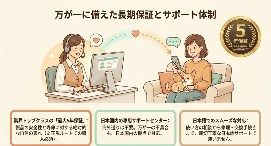 万が一に備えた長期保証とサポート体制