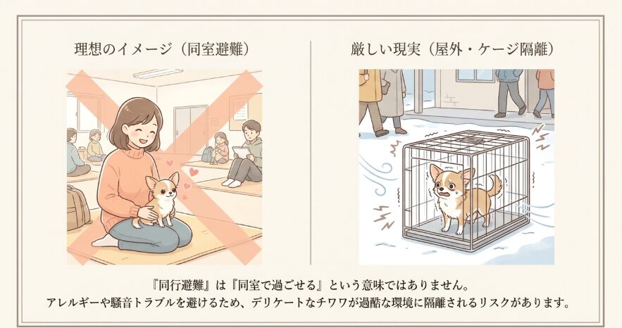 災害時の避難所はペット同伴が難しいケースが多い