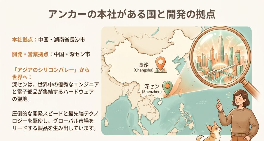アンカーの本社がある国と開発の拠点
