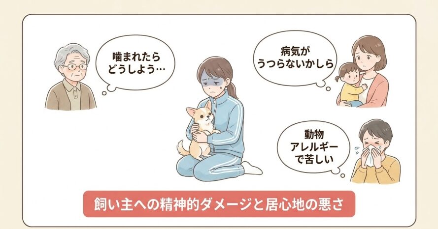 予防接種未接種の犬が周囲に与える不安