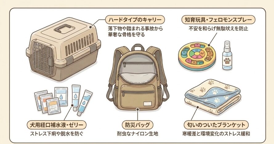 チワワなど小型犬の健康を守る防災グッズ