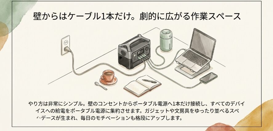 コンセント1つから全てのデバイスに給電する快適さ