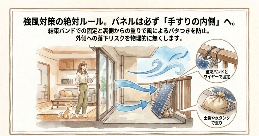落下の心配なし！小型パネルで安全な設置を徹底する