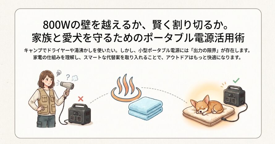 キャンプでドライヤーは使える？