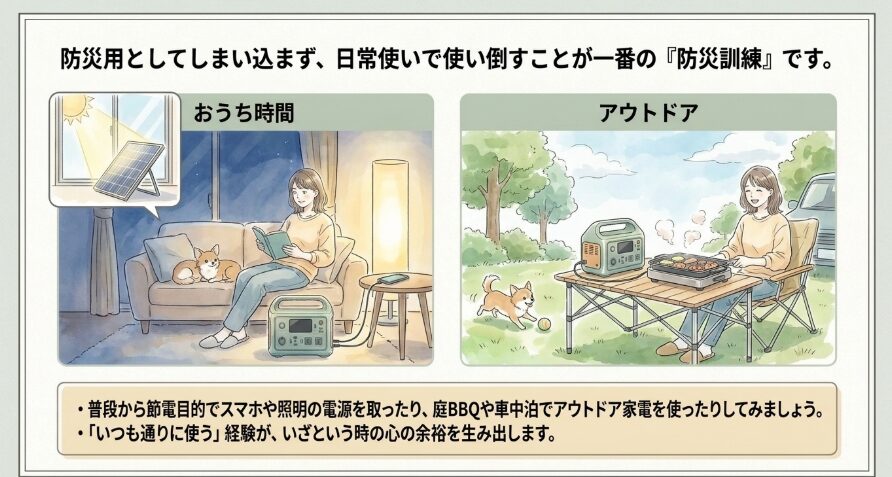 普段使いと防災を兼ねた日常の活用法