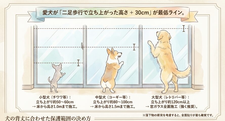 犬の背丈に合わせた保護範囲の決め方