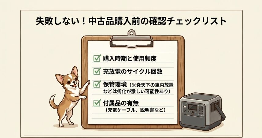 メルカリで中古ポータブル電源を購入する際の注意点