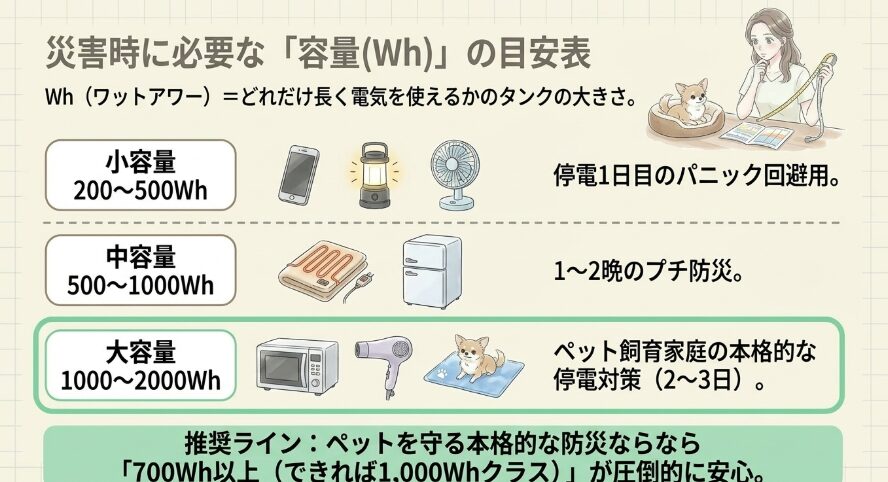災害時の備えに必要な容量の目安