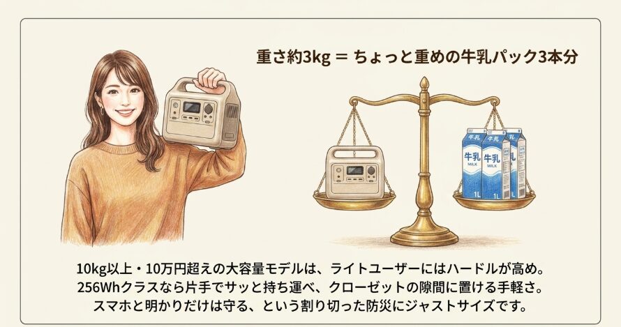 256Whの容量が防災用ライトユーザーに最適な理由