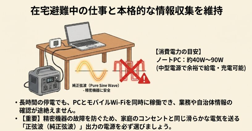 急な停電でも安心なノートパソコン