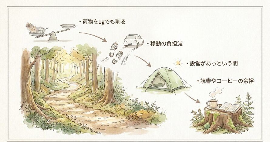 ミニマルキャンプで荷物を減らす重要性