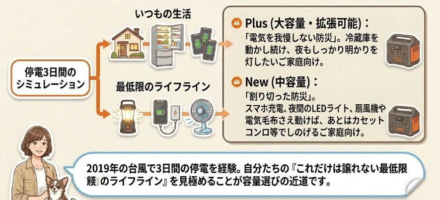 実際の停電経験から選ぶ最適な容量