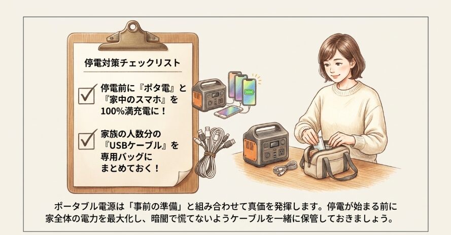 台風や停電の備えに必要なスマホの充電対策