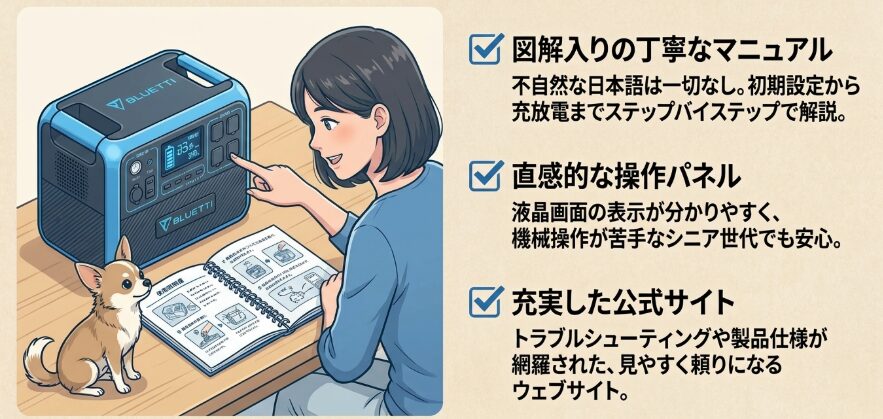 公式サイトや取扱説明書の日本語対応レベル