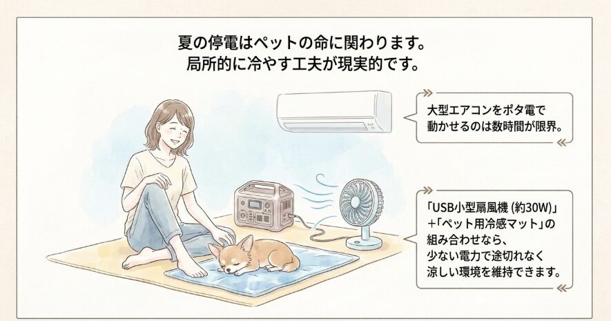 ペットの熱中症を防ぐための停電対策