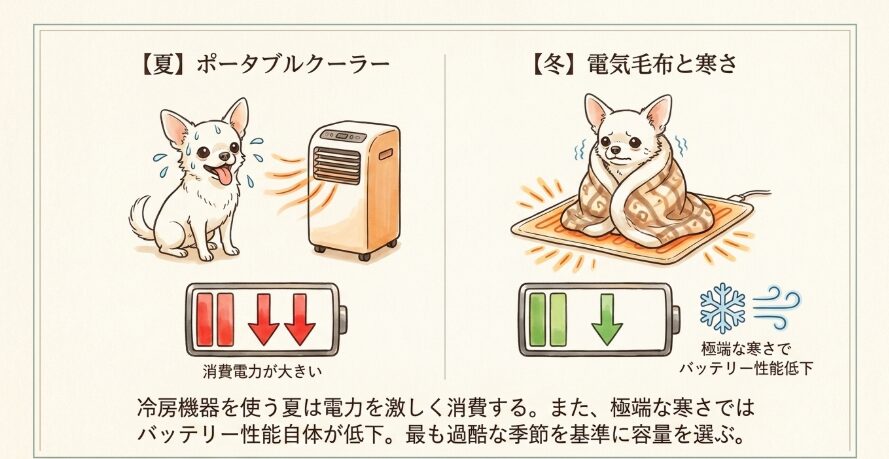 季節や気候による電気の消費量の違い