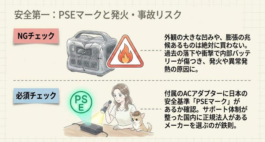 安全性の基準とＰＳＥマークの確認