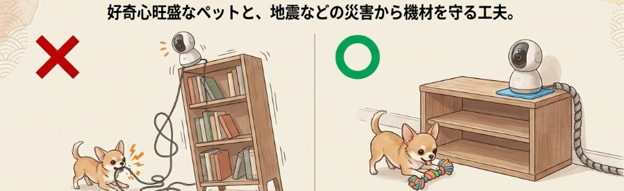 設置場所とコードの安全対策を徹底する