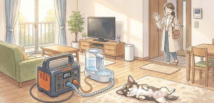 停電時も安心な犬の留守番向け自動給水器と電源対策