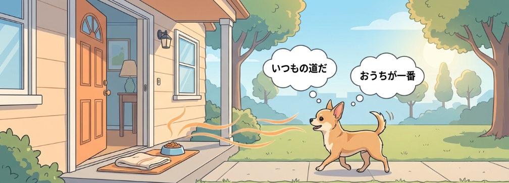 脱走した犬が自力で帰りやすいケース