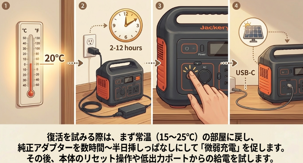 電源が入らない時の復活手順