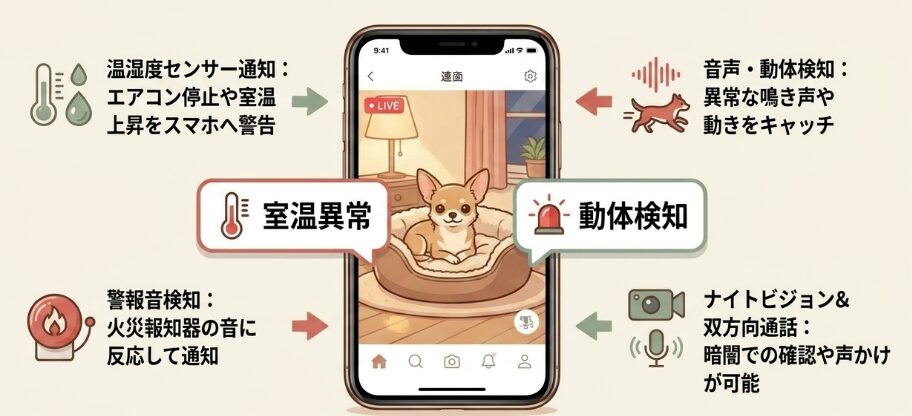 見守りカメラで留守中の異変を早めに検知する