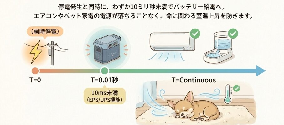 停電時に役立つ切替速度と動作性能