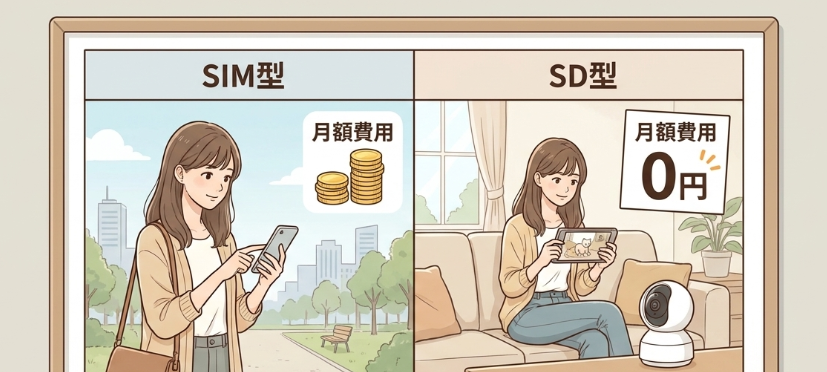 SIMカード内蔵型とSDカード録画型の違い