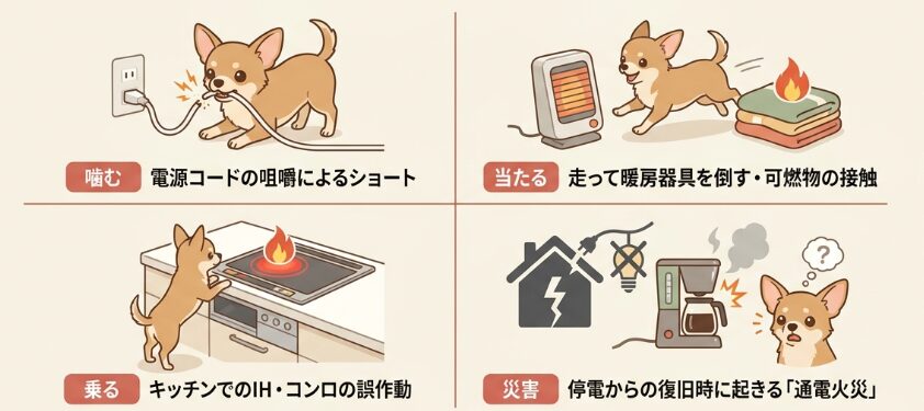 犬の留守番中に火災が起きる主な原因とは
