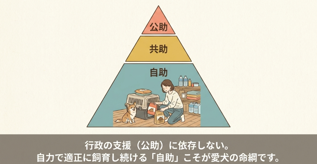 ペットの防災対策の根本は飼い主による「自助」