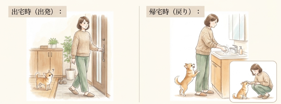 家を出る時や帰宅時に過度な声をかけないポイント