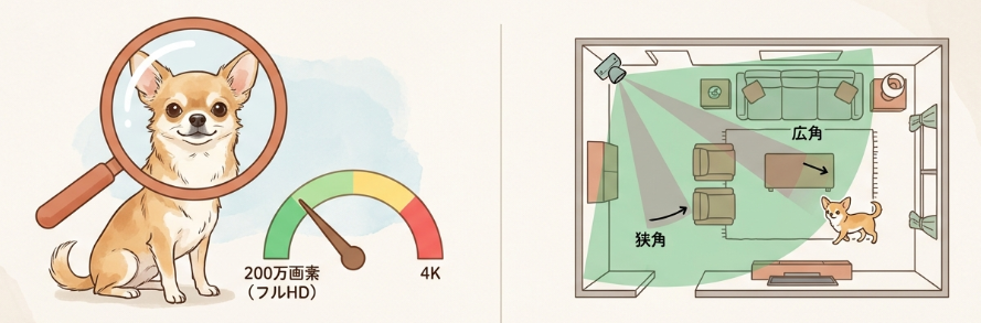 画質と画角はどこまで必要かチェックする