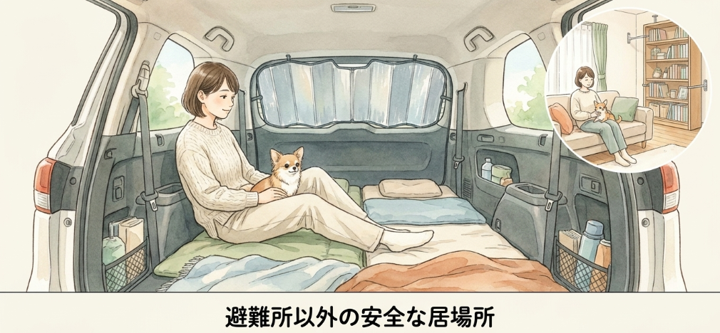 車中泊や在宅避難など別の選択肢の検討