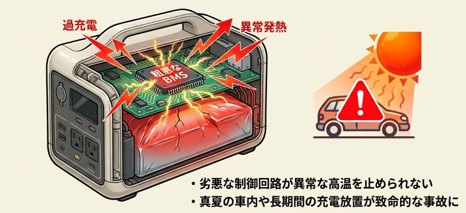危険なポータブル電源に潜む発火や故障のリスク