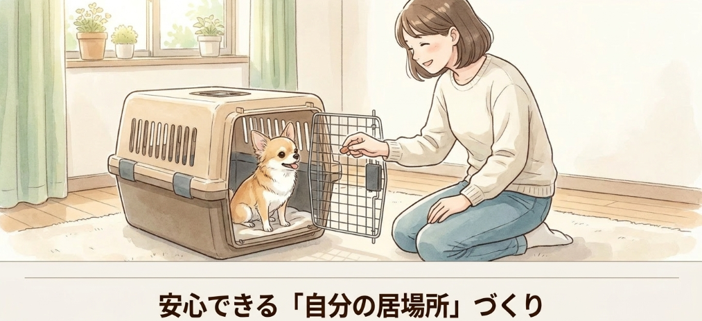 基本的なしつけとクレート慣らしの徹底