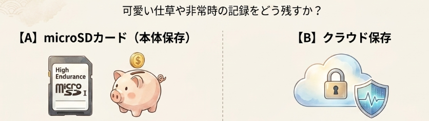 録画方法とクラウドの月額料金を確認する