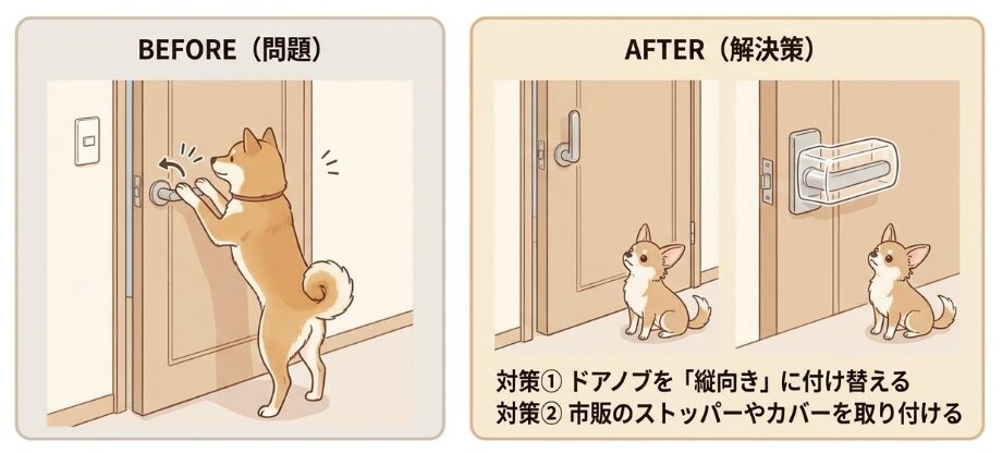 鍵の誤開錠を防ぐドアノブカバーの取り付け