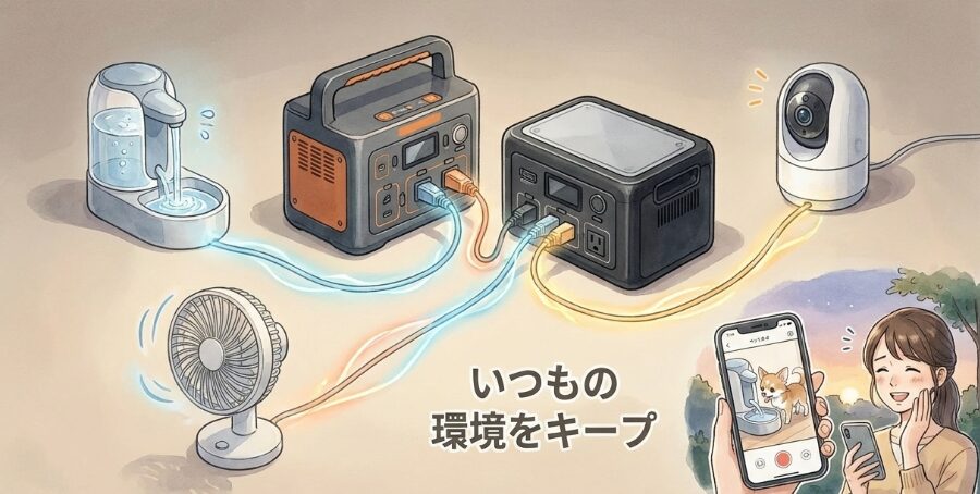 ポータブル電源と自動給水器を組み合わせる利点