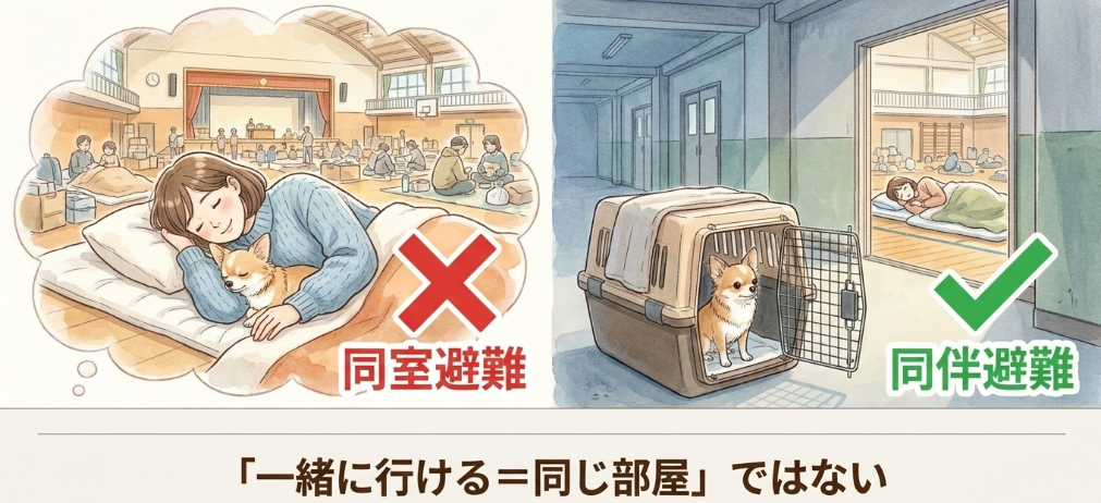 同伴避難と同室避難の違いによる誤解