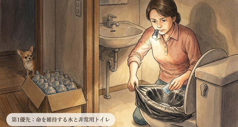 第1優先:命を維持する水と非常用トイレ