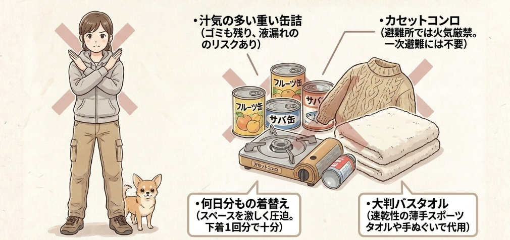 防災リュックの中身で失敗しやすい不要品