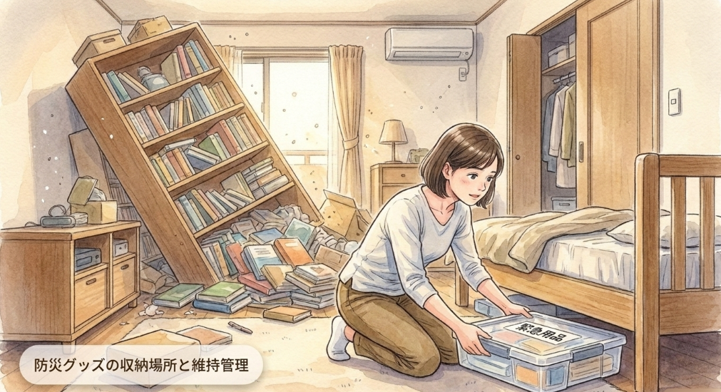 防災グッズの収納場所と維持管理