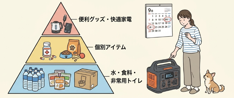 防災グッズを揃える前に確認すべき優先順位の決め方