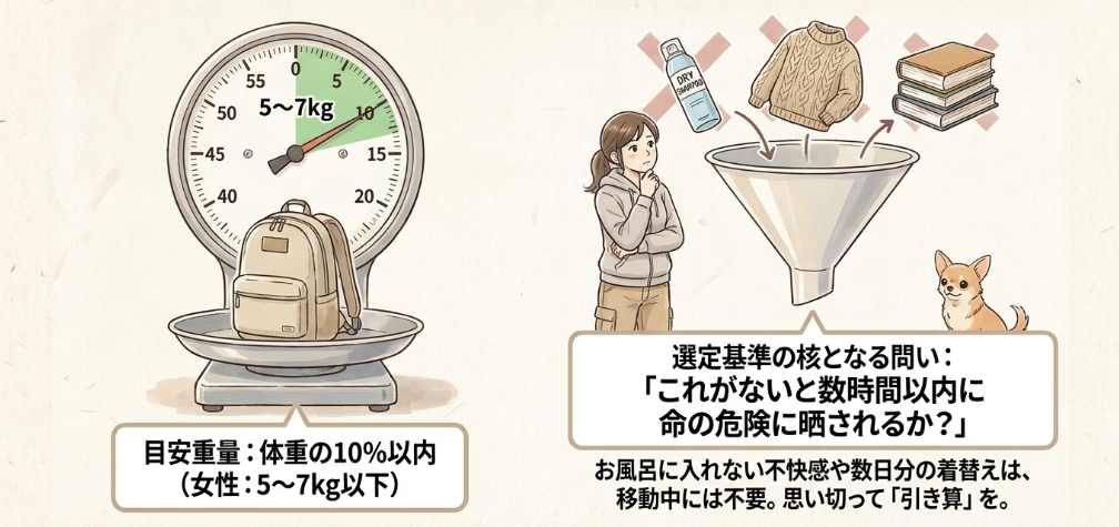 1人用リュックの重さ目安と背負える限界