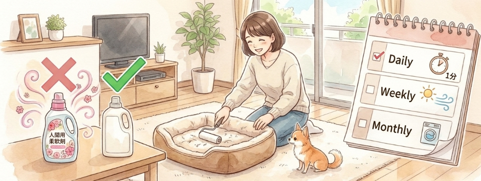 ダニやニオイを防ぐ日常のお手入れ手順
