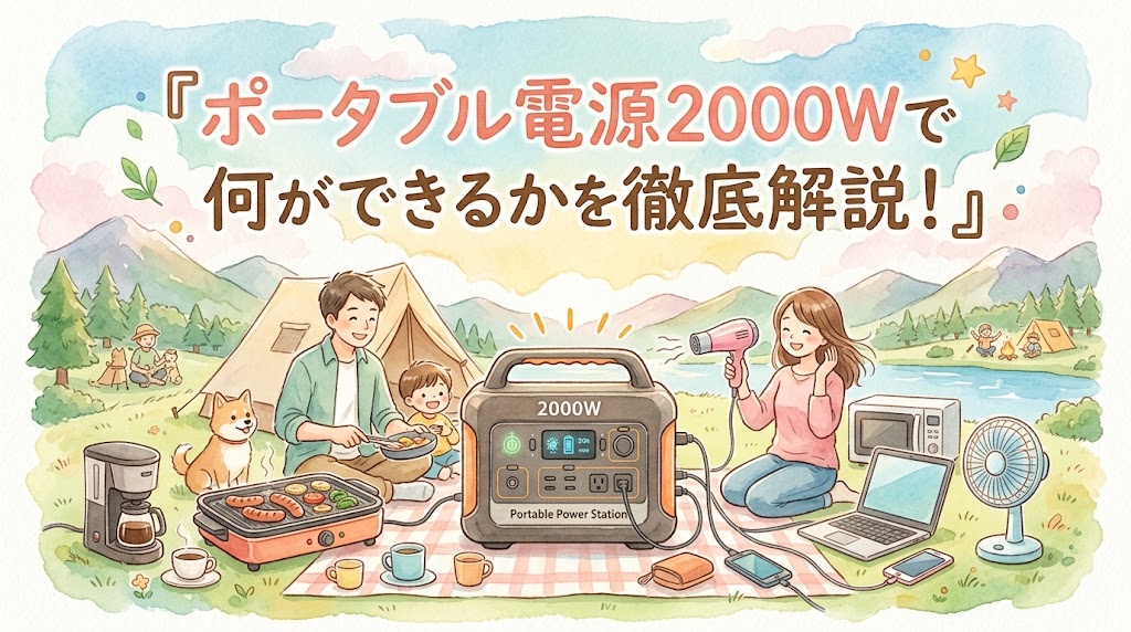 ポータブル電源2000Wで何ができるかを徹底解説！